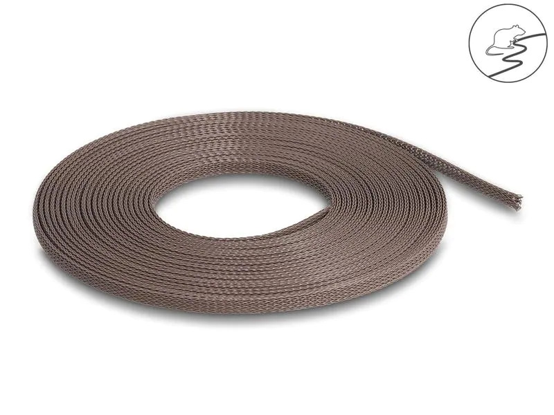 Delock Geflechtschlauch nagerfest, 5 m x 3 mm Braun