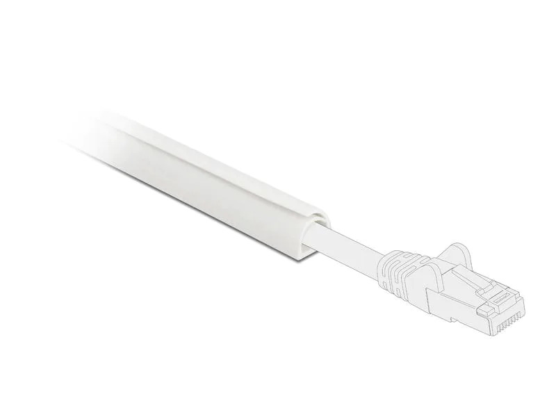 Delock Kabelkanal selbst-schliessend, -klebend 1 m x 12 mm Weiss