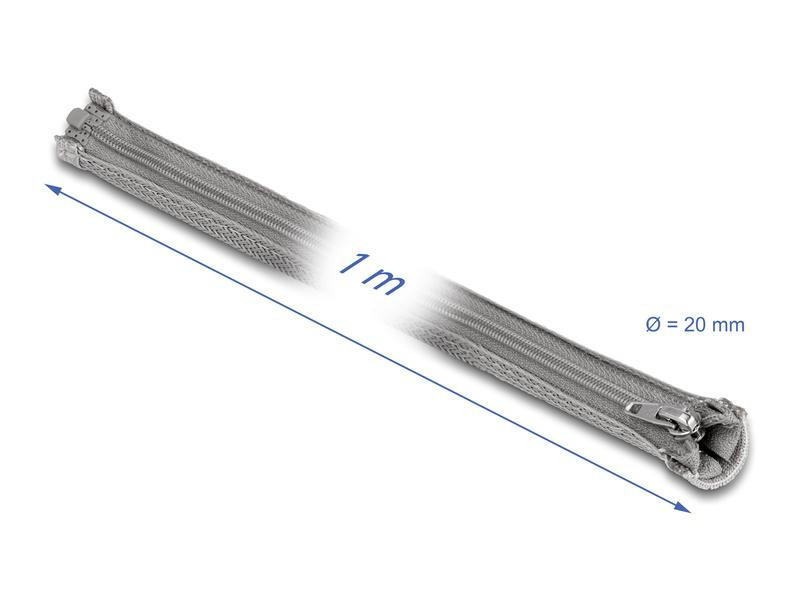 Delock Kabelschlauch 1 m x 20 mm Grau
