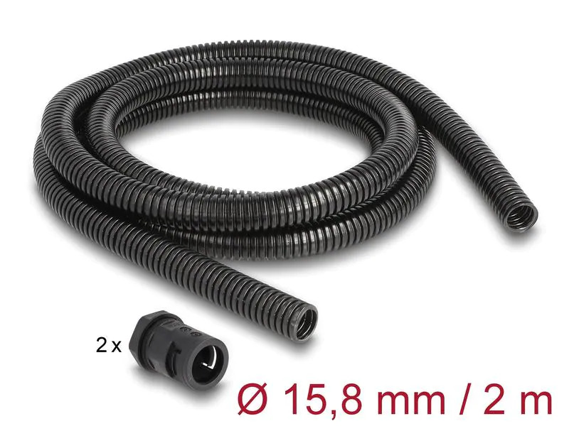 Delock Kabelschlauch 2 m x 15.8 mm Schwarz