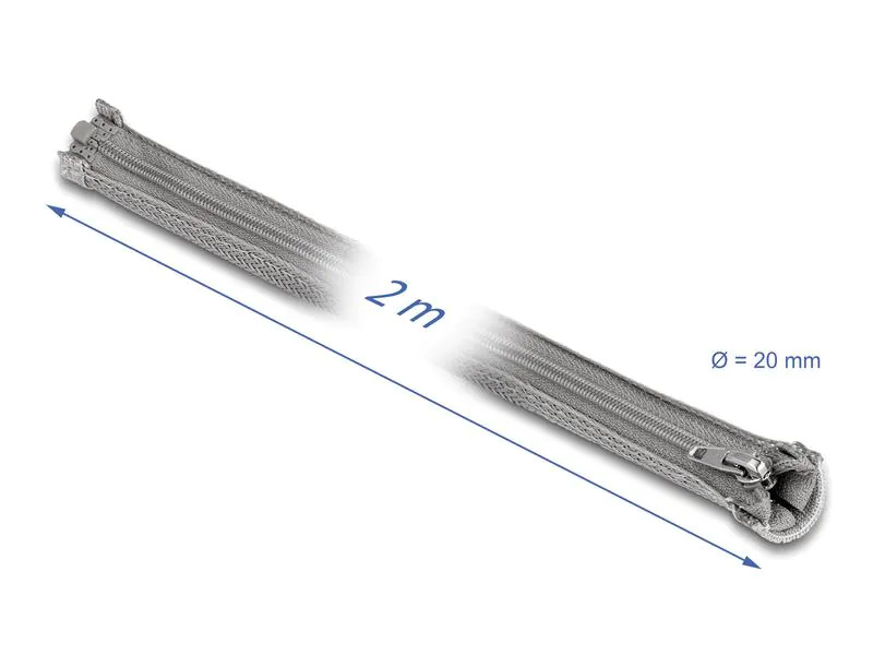 Delock Kabelschlauch 2 m x 20 mm Grau