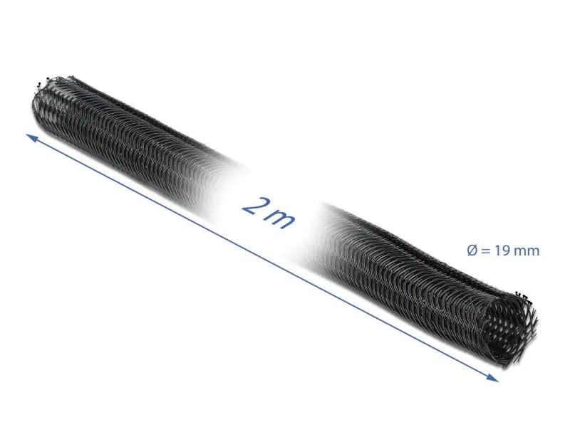 Delock Kabelschlauch 2m x 19 mm Schwarz