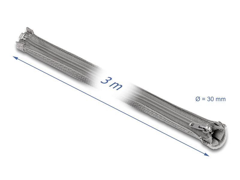 Delock Kabelschlauch 3 m x 30 mm Grau