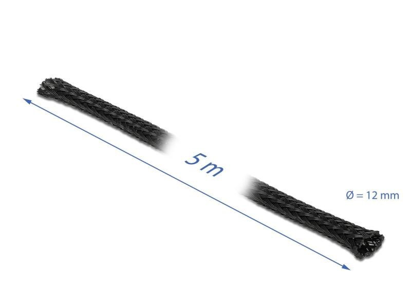 Delock Kabelschlauch 5m x 12mm Schwarz