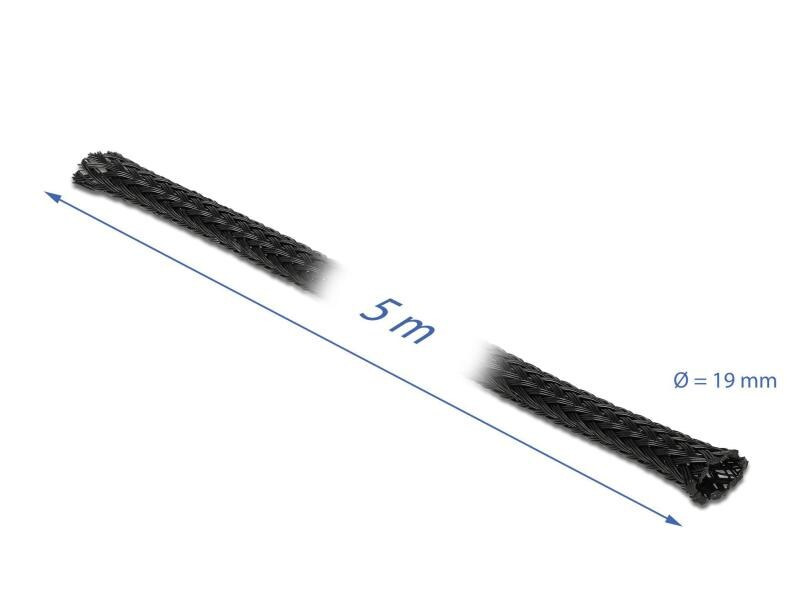 Delock Kabelschlauch 5m x 19 mm Schwarz