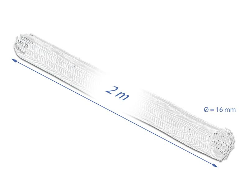Delock Kabelschlauch Selbstschliessend, 2m x 16 mm Weiss