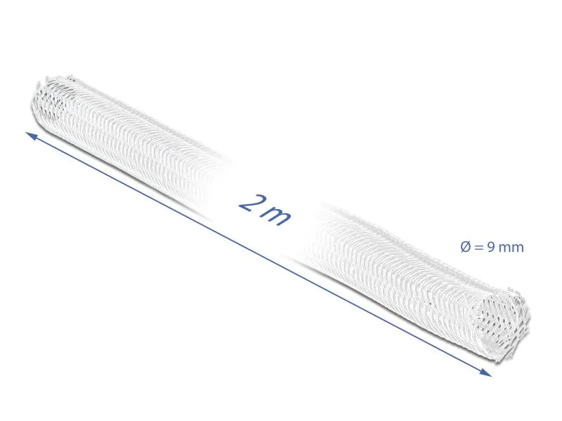 Delock Kabelschlauch Selbstschliessend, 2m x 9 mm Weiss