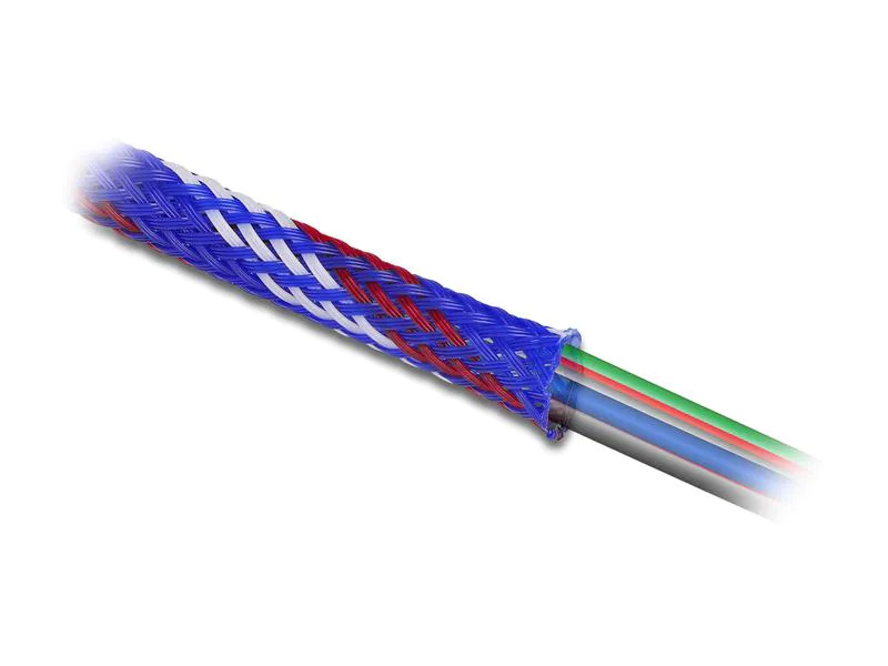 Delock Kabelschlauch dehnbar, 2 m x 6 mm Blau Rot Weiss