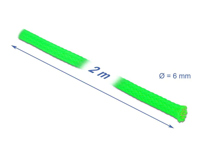 Delock Kabelschlauch dehnbar, 2 m x 6 mm Grün