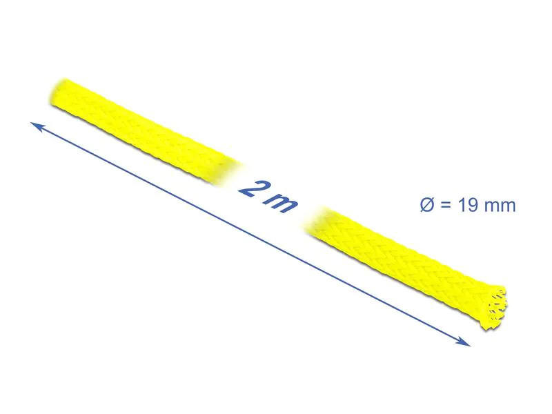 Delock Kabelschlauch dehnbar, 2m x 19 mm Gelb