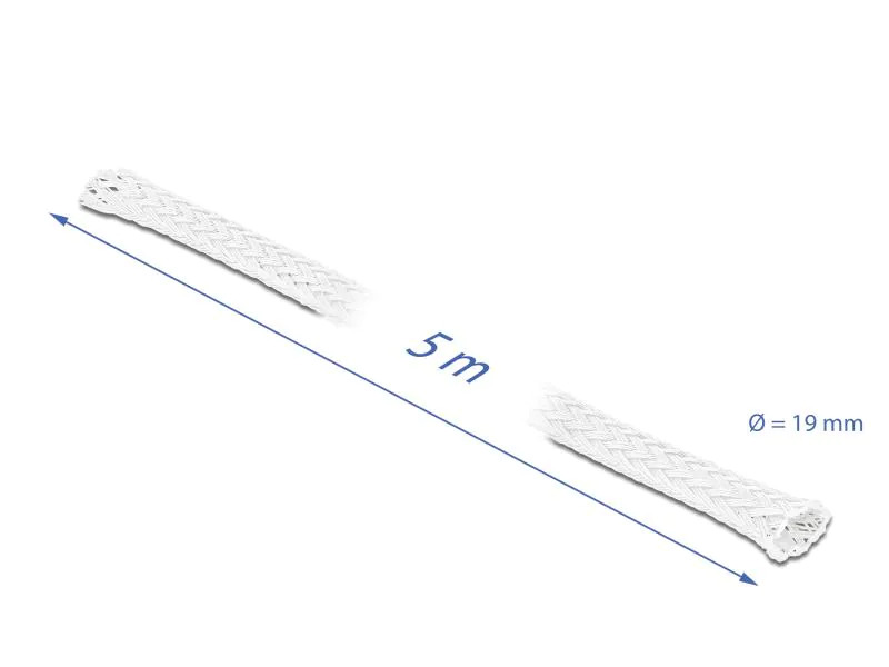 Delock Kabelschlauch dehnbar, 5m x 19 mm Weiss