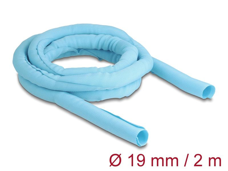 Delock Kabelschlauch selbstschliessend 2 m x 19 mm Blau