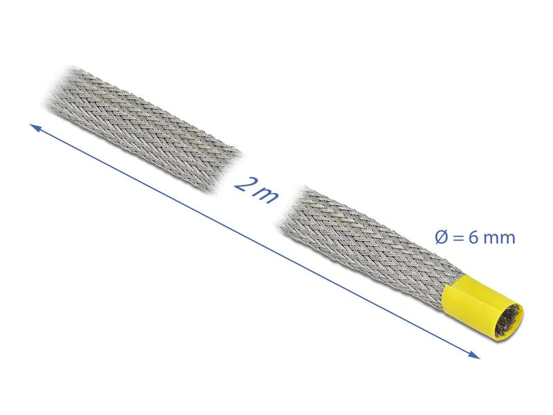 Delock Kabelschlauch zur EMV Abschirmung 2 m x 6 mm Grau