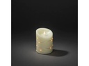 Konstsmide LED-Kerze Echtwachskerze, 10 cm x 14 cm, Cremeweiss
