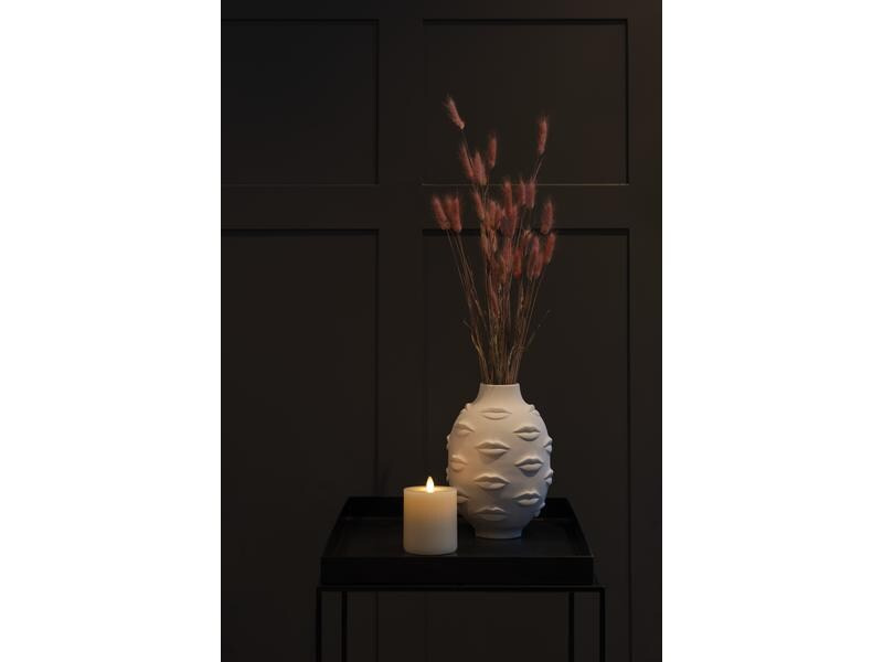Konstsmide LED-Kerze Echtwachskerze, 8 cm x 10 cm, Cremeweiss