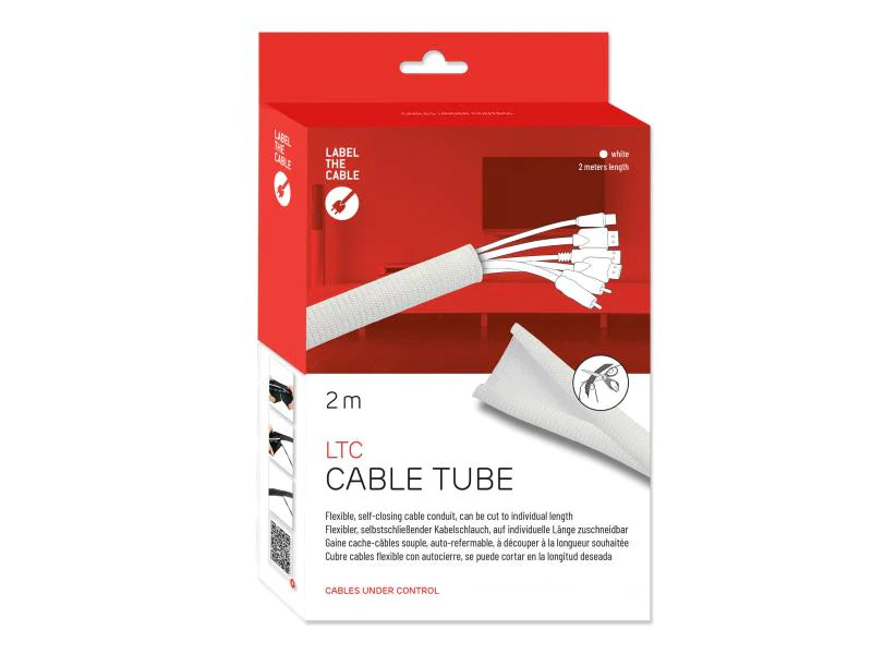 Label-the-cable Kabelschlauch CABLE TUBE 2 m x Ø 4 cm Weiss