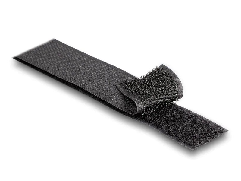 Delock Klettband 15m x 25mm Strapazierfähig Schwarz