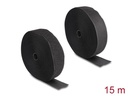 Delock Klettband 15m x 50mm Strapazierfähig Schwarz
