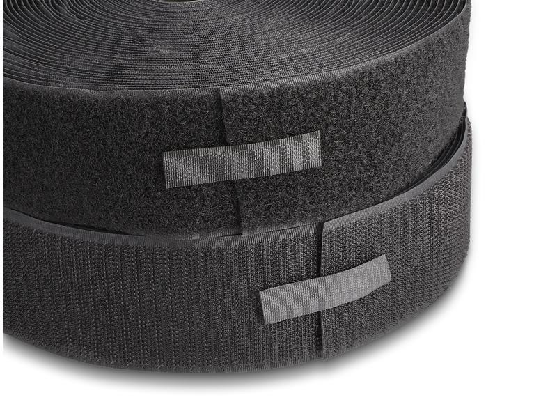 Delock Klettband 15m x 50mm Strapazierfähig Schwarz