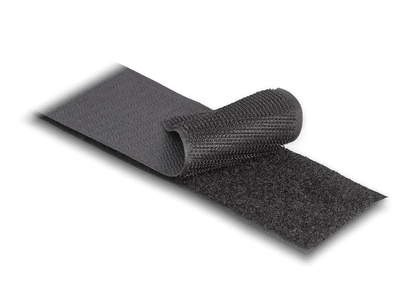 Delock Klettband 15m x 50mm Strapazierfähig Schwarz