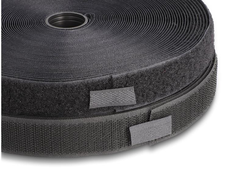 Delock Klettband 25m x 25mm Strapazierfähig Schwarz