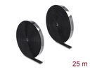Delock Klettband 25m x 25mm Strapazierfähig und selbstklebend