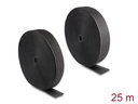 Delock Klettband 25m x 50mm Strapazierfähig Schwarz
