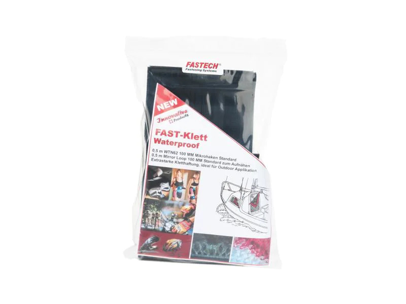 FASTECH Klettband 10 x 50 cm, Schwarz