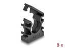 Delock Kabelschlauchhalter 13 mm, 8 Stück, Schwarz