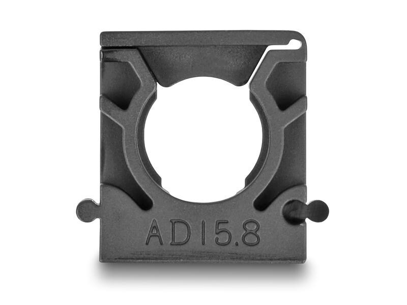 Delock Kabelschlauchhalter 15.8 mm, 8 Stück, Schwarz