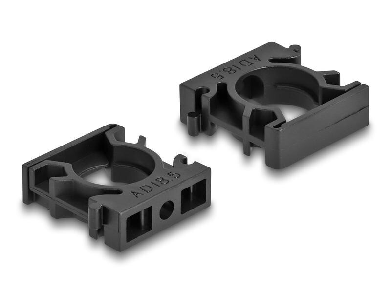 Delock Kabelschlauchhalter 18.5 mm, 8 Stück, Schwarz
