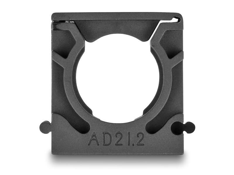 Delock Kabelschlauchhalter 21.2 mm, 4 Stück, Schwarz