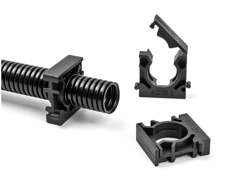Delock Kabelschlauchhalter 21.2 mm, 4 Stück, Schwarz
