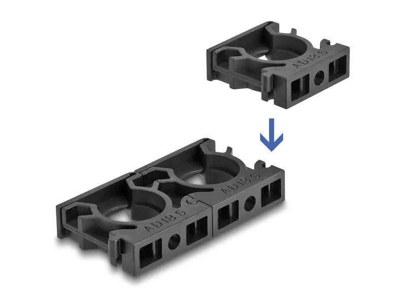 Delock Kabelschlauchhalter 21.2 mm, 4 Stück, Schwarz