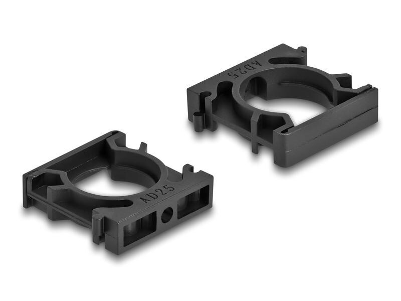Delock Kabelschlauchhalter 25 mm, 4 Stück, Schwarz