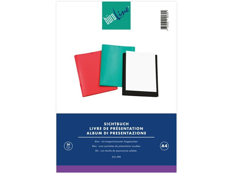 Büroline Sichtbuch A4, 20 Taschen Schwarz