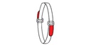 FASTECH Schlaufenband FAST-VSTRAP 25 x 360 mm, Schwarz/Rot