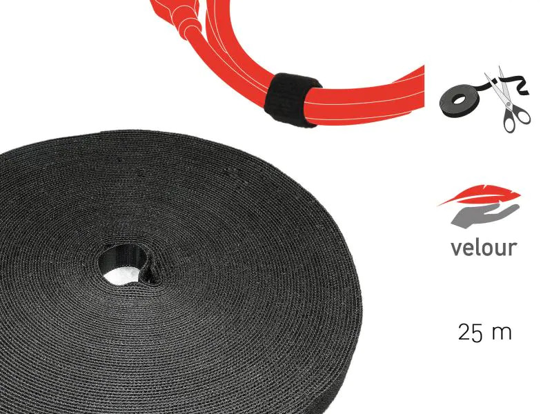 Label-the-cable Klettband-Rolle ROLL STRAP 16 mm x 25 m, Schwarz
