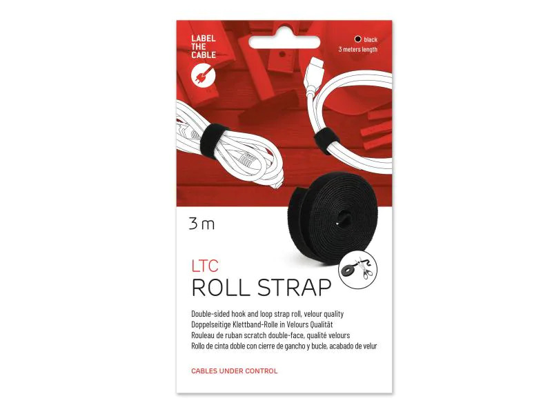 Label-the-cable Klettband-Rolle ROLL STRAP 16 mm x 3 m, Schwarz