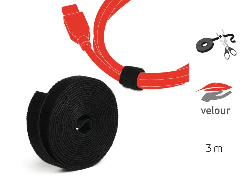 Label-the-cable Klettband-Rolle ROLL STRAP 16 mm x 3 m, Schwarz