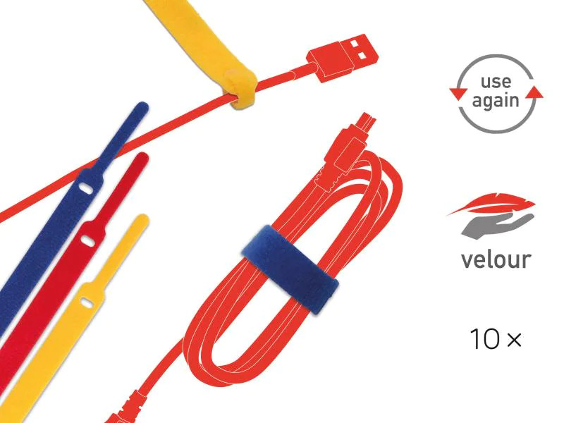 Label-the-cable Klettkabelbinder BASIC STRAPS 14 x 170 mm RGB, 10 Stück