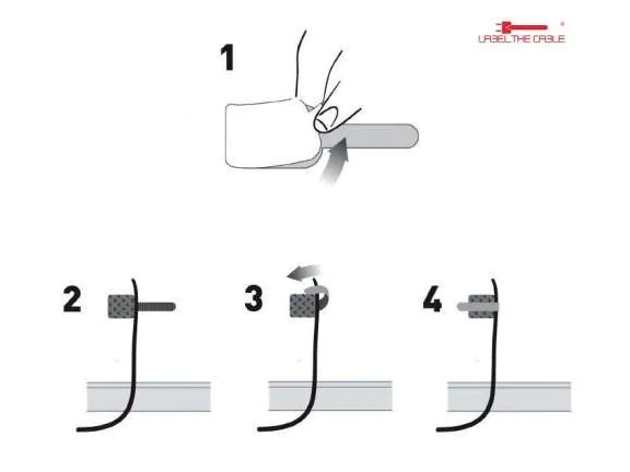 Label-the-cable Klettkabelhalter WALL STRAPS 3 x 9 cm Weiss, 10 Stück