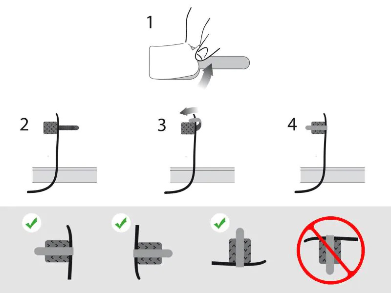 Label-the-cable Klettkabelhalter WALL STRAPS 3 x 9 cm Weiss, 50 Stück