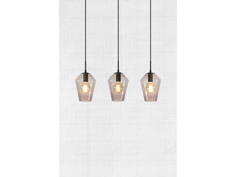 Markslöjd Pendelleuchte Retro, 3 x E27, max. 60W, Schwarz/Smoke
