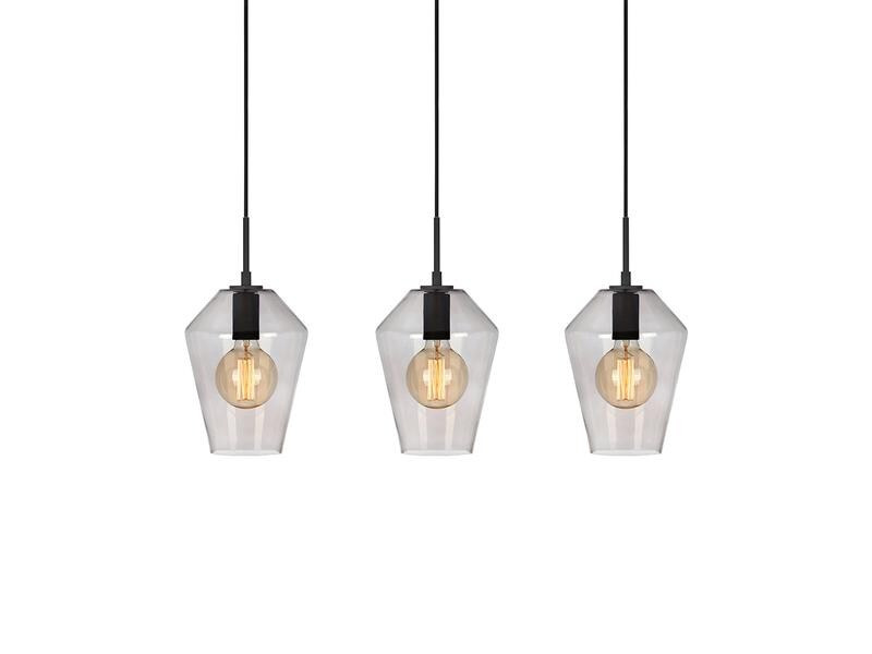 Markslöjd Pendelleuchte Retro, 3 x E27, max. 60W, Schwarz/Smoke