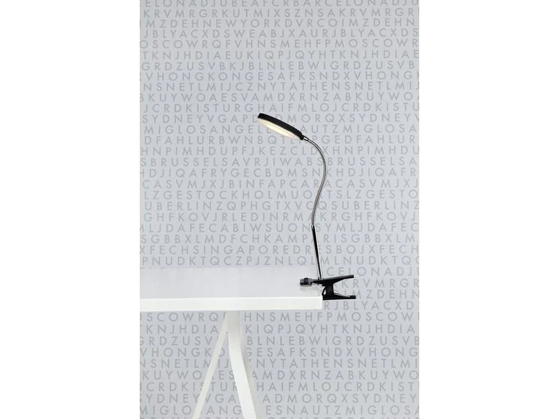 Markslöjd Schreibtischleuchte Flex Clip, 3000K, 5W, Schwarz/Chrom