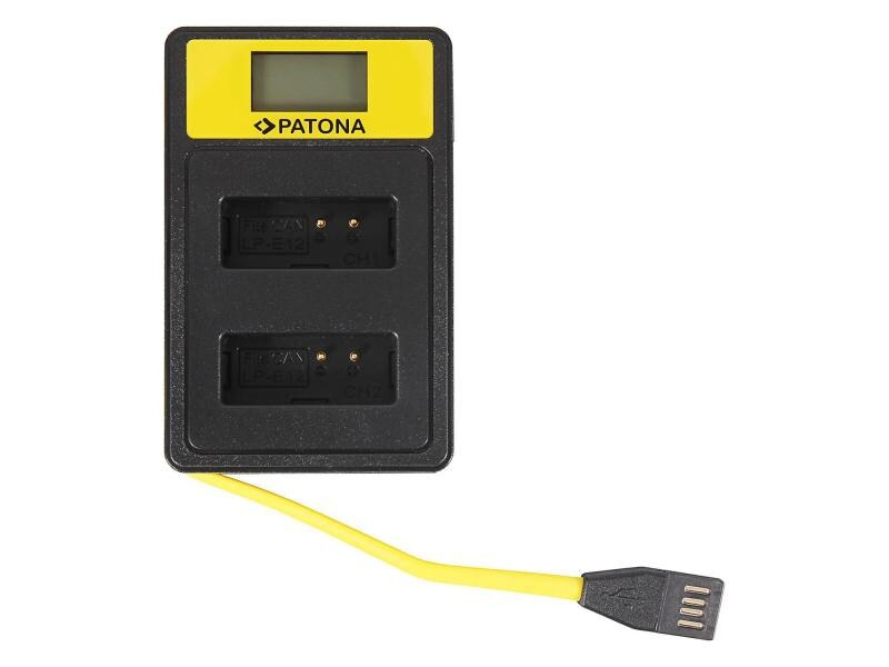 Patona Ladegerät Smart Dual LCD USB Canon LP-E12
