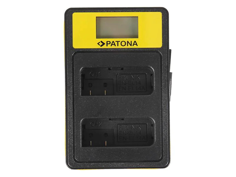 Patona Ladegerät Smart Dual LCD USB Nikon Akku EN-EL14