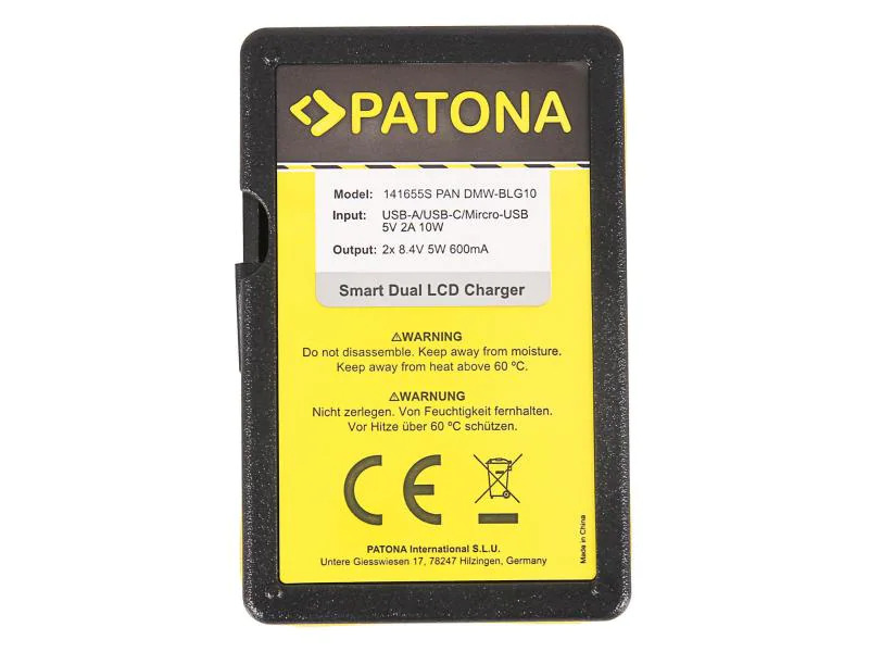 Patona Ladegerät Smart Dual LCD USB Panasonic DMW-BLG10