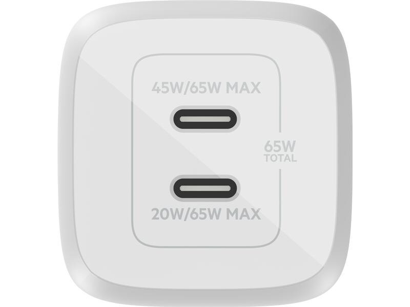 Belkin USB-Wandladegerät Dual USB-C GaN PD 65W + USB-C-Kabel
